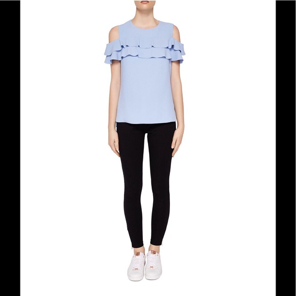 Ted Baker cold shoulder double frill top - Picture 1 of 8